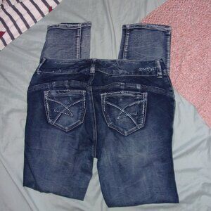 amethyst size 13 denim blue jeans womens pants thirteen stretch